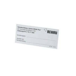 RAUPIANO PLUS Schild REHAU Winkelbrandmanschette