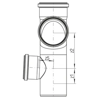 RAUPIANO PLUS Stufenabzweig links DN 90/90/50, 87 Grad – Bild 2