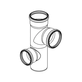 RAUPIANO PLUS Stufenabzweig links DN 110/90/75, 87 Grad – Bild 2