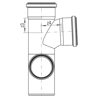 RAUPIANO PLUS Stufenabzweig links DN 110/110/75, 87 Grad – Bild 3