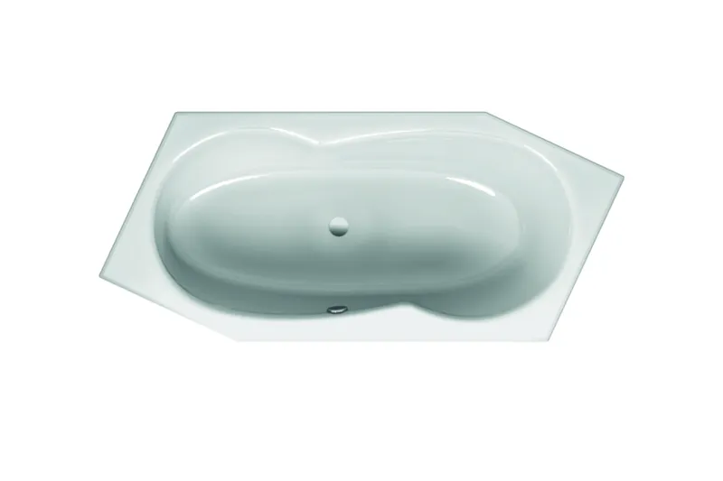 Bette Badewannen Sechseck Metric Weiß AS FE links Überlauf vorne 2060x900x450/30mm