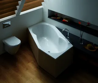 Bette Badewannen Sechseck Metric Weiß AS FE links Überlauf vorne 2060x900x450/30mm – Bild 4
