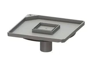 KESSEL-Abdeckplatte 366 x 366 mm m. Ablaufkörper flach, Multistop, befl.