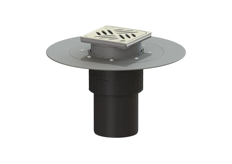 KESSEL-Bodenablauf Ecoguss Klebeflansch DN 100, senkrecht, Designrost