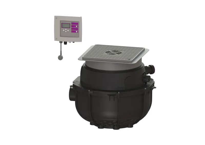 KESSEL-Hebeanlage Aqualift S Compact Tronic, GTF 1200, Bodenplatte, schwarz