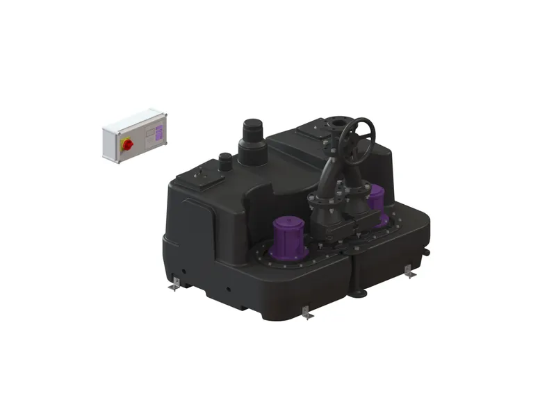 KESSEL-Hebeanlage Aqualift F XL 450 l Duo, SPF 3000-S3, Gussschieber