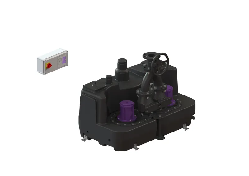 KESSEL-Hebeanlage Aqualift F XL 300 l Duo, SPF 4500-S1, Gussschieber