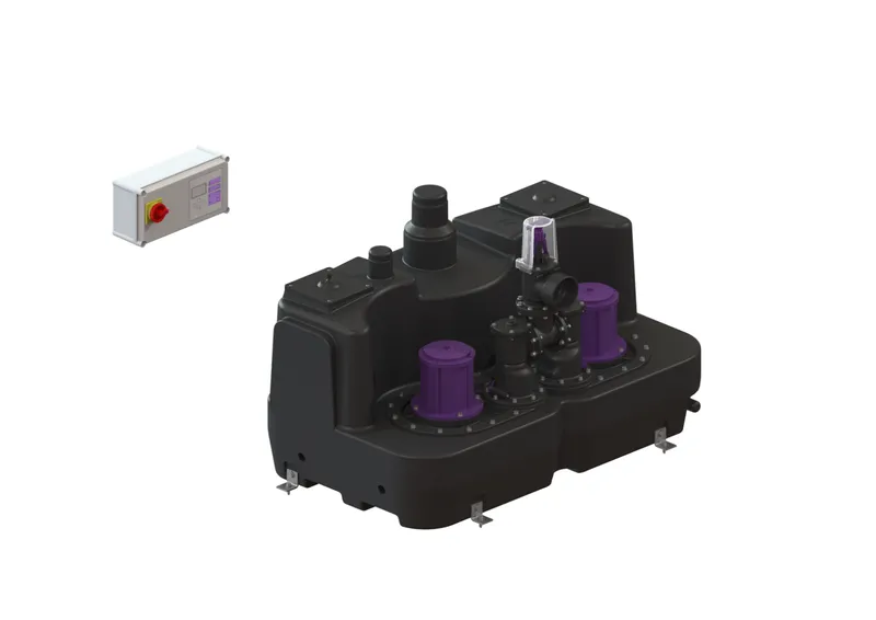 KESSEL-Hebeanlage Aqualift F XL 300 l Duo, SPF 3000-S3, Schieber