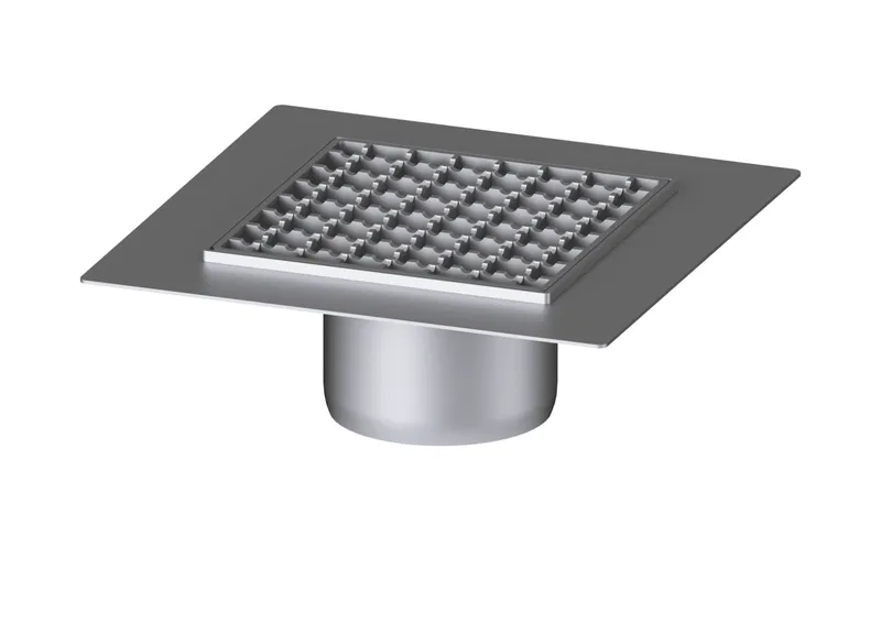 KESSEL-Aufsatzstück Ferrofix Klebeflansch H: 6mm,200x200mm,Gitterrost
