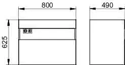 Keuco WUB m.Ausz. Stageline 32862 Sd.u.Bel. 800x625x490mm weiß – Bild 2