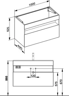 Keuco WUB m.Ausz. Stageline 32872 Sd.u.Bel. 1000x625x490mm vulk. – Bild 2