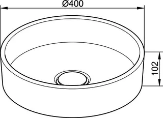 Keuco Keramik-Waschtisch rund Stageline 32880 o.Hahnlochbohrung D: 400mm sw – Bild 3