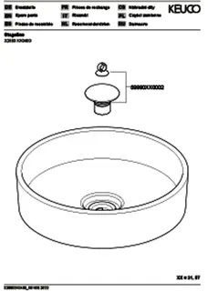 Keuco Keramik-Waschtisch rund Stageline 32880 o.Hahnlochbohrung D: 400mm sw – Bild 4