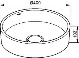 Keuco Keramik-Waschtisch rund Stageline 32880 o.Hahnlochbohrung D: 400mm sw – Bild 2