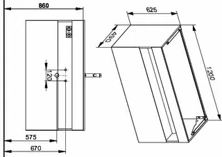 Keuco WUB m.Ausz. Stageline 32882 Sd.u.Bel. 1200x625x490mm vulk. – Bild 2