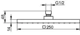 Keuco Kopfbrause eckig E300 53086 250x250mm sw – Bild 2