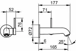 Keuco EHM-Waschtisch-Mischer UP IXMO 59516 Wandm./Ausf.rd. Ausl.165mm/Soft verchr. – Bild 2