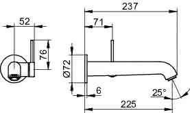 Keuco EHM-Waschtisch-Mischer UP IXMO 59516 Wandm./Ausf.rd. Ausl.225mm / Soft sw – Bild 2