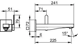 Keuco EHM-Waschtisch-Mischer UP IXMO 59516 Wandm./Ausf.eck. Ausl.225mm/Flat verchr. – Bild 2