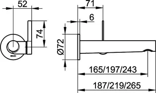 EHM Waschtisch-Mischer rund Wandmontage, 265mm more4YOU, schwarz – Bild 3