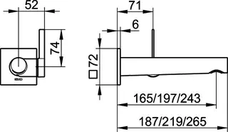 EHM Waschtisch-Mischer eckig Wandmontage, 265mm more4YOU, schwarz – Bild 3