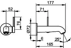 Keuco EHM-Waschtisch-Mischer UP IXMO 59516 Wandm./Ausf.rd. Ausl.165mm / Soft sw – Bild 2