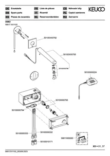 Keuco Elektronik-Waschtisch-Mischer IXMO 59517 Wandm. UP, eck. Ausl.225mm sw – Bild 3