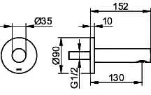 Keuco Wanneneinlauf IXMO 59545, rund, 152 mm, verchromt – Bild 2
