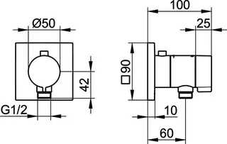 Thermostat m. Schlauchanschluss more4YOU, eckig, sw – Bild 3