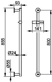 Keuco Brausestange IXMO 59585 rd., m.Brauseschieber 855mm sw – Bild 2