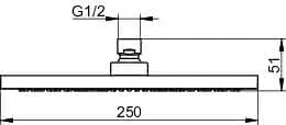 Keuco Kopfbrause 59886 rd. 250mm sw – Bild 2