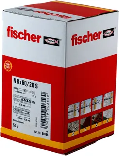 Nageldübel N 8x60/20 S (50) Fischer VE 50 – Bild 2
