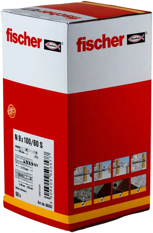 Nageldübel N 8x100/60 S (50) Fischer VE 50