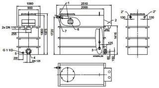 KSB Vorbehälter mit freiem Auslauf Vges 3200 l, Vnutz 2000 l, 2 x R 2"