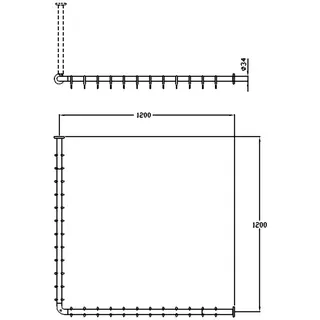 Normbau Nylon Care 300 Duschvorhangstange 4300813 Dunkelgrau – Bild 5