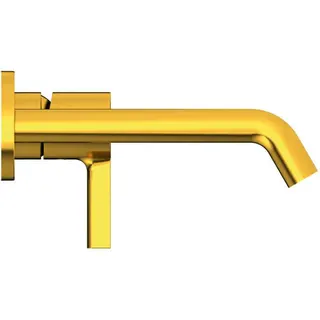 IS Wand-Waschtischarmatur JOY, BS2, runde Rosette, Ausld.180mm, Brushed Gold