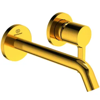 Ideal Standard Wand-Waschtischarmatur JOY, BS2, runde Rosette, Ausld.180mm, Brushed Gold – Bild 3