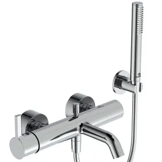 Ideal Standard Badearmatur AP JOY, m.Stab-HB, Brauseschlauch u.Wandhalter, Chrom
