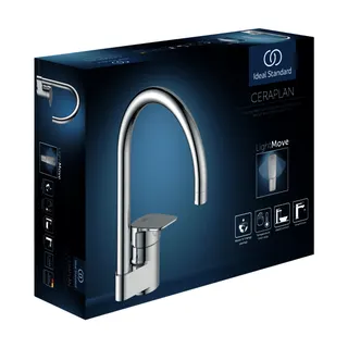 Ideal Standard Küchenarmatur Ceraplan Ausld.200mm m.h.Rohrauslauf, Chrom – Bild 4