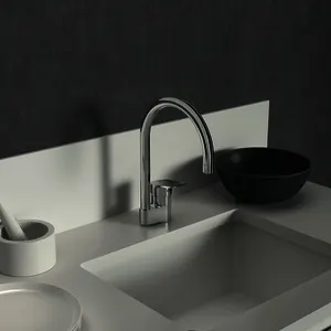 Ideal Standard Küchenarmatur Ceraplan Ausld.200mm m.h.Rohrauslauf, Chrom – Bild 5
