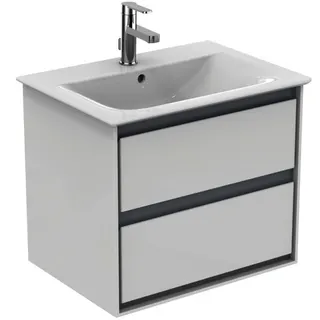 Ideal Standard MWT-Unterschrank Connect Air,2 Ausz., 600x440x517mm, Weiß gl.u. Hellgrau matt