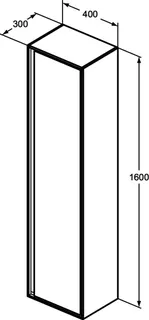 Ideal Standard Hochschrank Connect Air, A:li.o.re., 1 Tür, 400x300x1600mm, Weiß gl.u.matt – Bild 3