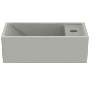 Ideal Standard Handwaschbecken i.life S 1 Hahnloch ohne Überlauf, Ablg.rechts, 370x210x120mm, Weiß