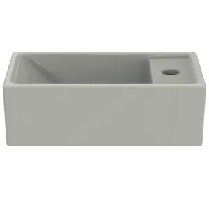 Ideal Standard Handwaschbecken i.life S 1 Hahnloch ohne Überlauf, Ablg.rechts, 370x210x120mm, Weiß