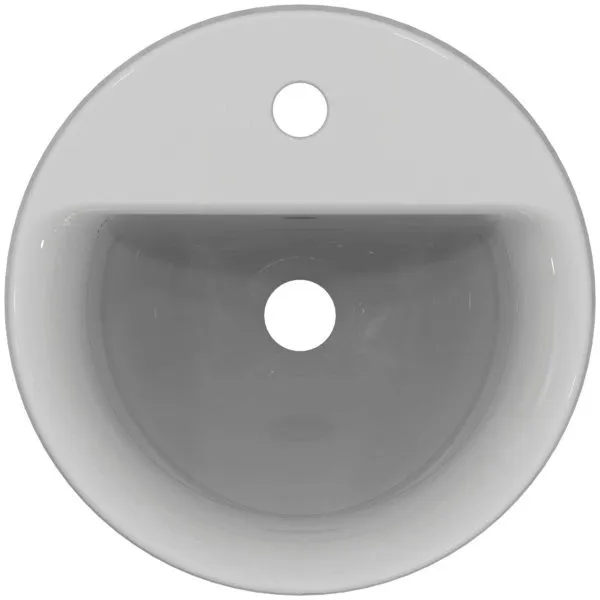 Ideal Standard Einbauwaschtisch Connect, rund, 1 Hahnloch, mit Überlauf, 380x380x165mm, Weiß