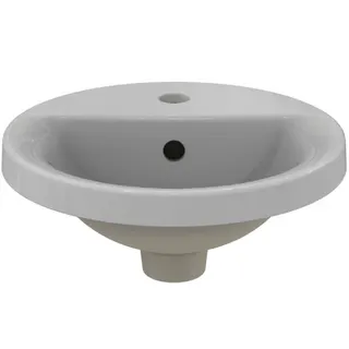 Ideal Standard Einbauwaschtisch Connect, rund, 1 Hahnloch, mit Überlauf, 380x380x165mm, Weiß – Bild 2
