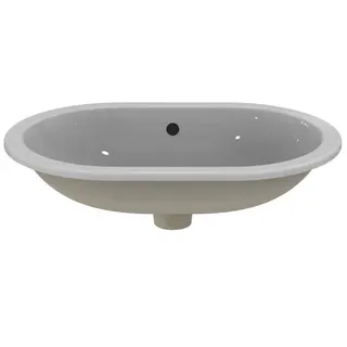 Ideal Standard Einbauwaschtisch Connect, oval, ohne Hahnloch, mit Überlauf, 620x410x175mm, Weiß