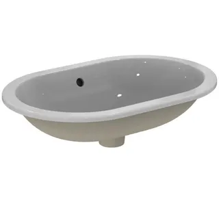 Ideal Standard Einbauwaschtisch Connect, oval, ohne Hahnloch, mit Überlauf, 620x410x175mm, Weiß – Bild 4