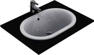 Ideal Standard Einbauwaschtisch Connect, oval, ohne Hahnloch, mit Überlauf, 620x410x175mm, Weiß – Bild 5