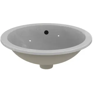 Ideal Standard Einbauwaschtisch Connect, rund, ohne Hahnloch, mit Überlauf, 480x480x175mm, Weiß – Bild 2